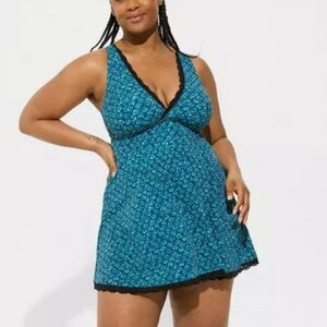 Mermaid Wireless Swim Dress Size 3 3X by Torrid
